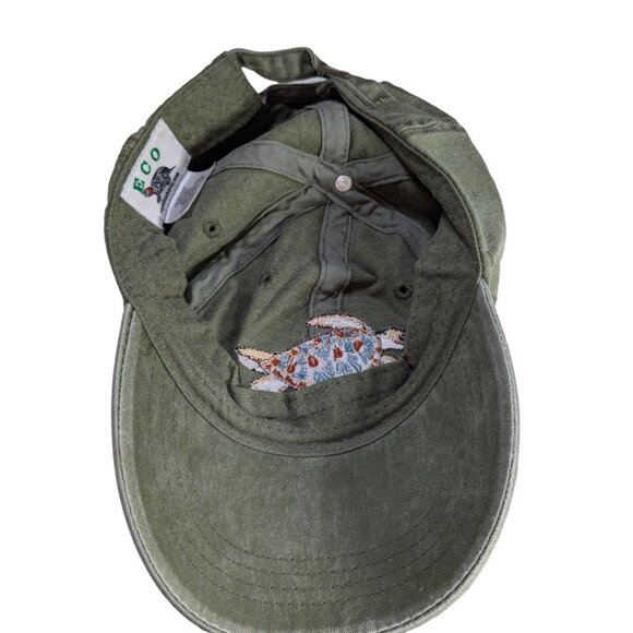 Eco Turtle Embroidered Cap By Reptileshirts One Size Fits All 100% Cotton - Picture 3 of 4
